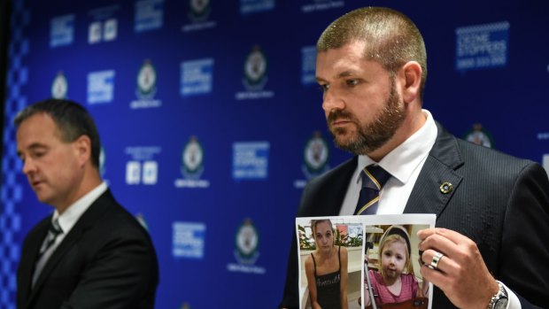 NSW investigators show a photo of Karlie Jade Pearce-Stevenson and her daughter Khandalyce Kiara Pearce.
