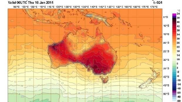 Australian heat cut in two by tropical low from the north, as at 5pm AEDT on Thursday.