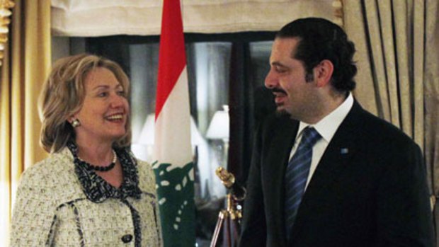 Hillary Clinton and Saad Hariri ... in New York a week ago.