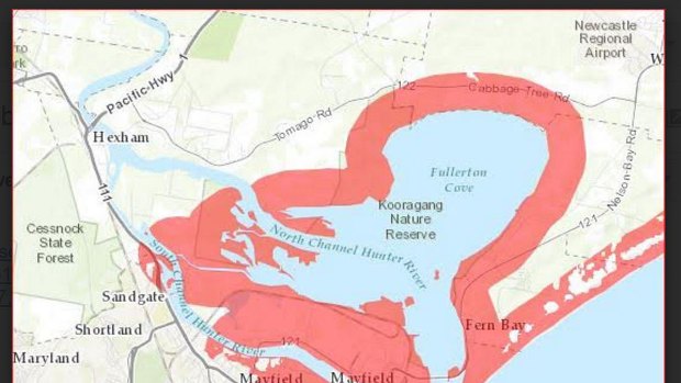 Many residents in Newcastle would have to evacuate or seek higher ground if a tsunami - a one in 10,000 year event - happened, according to Tsunamisafe.com.au.