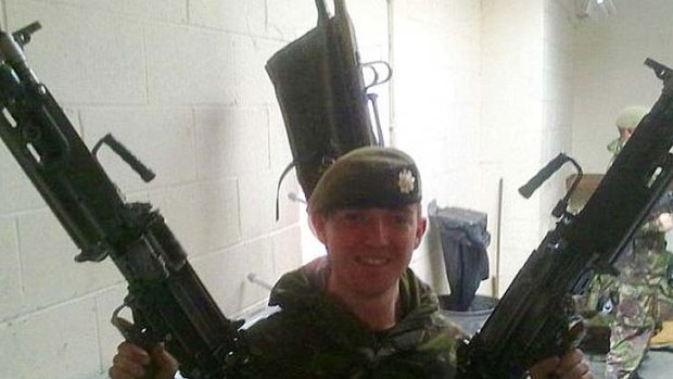 Facebook trouble ... Scots Guardsman Cameron Reilly.