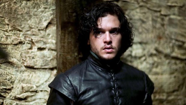 Kit Harington plays the idealistic Jon Snow, illegitimate son of Lord Eddard ''Ned'' Stark (Sean Bean) in <i>Game of Thrones</i>.