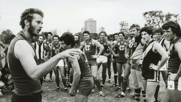 Robert Walls coaches Fitzroy in 1981.