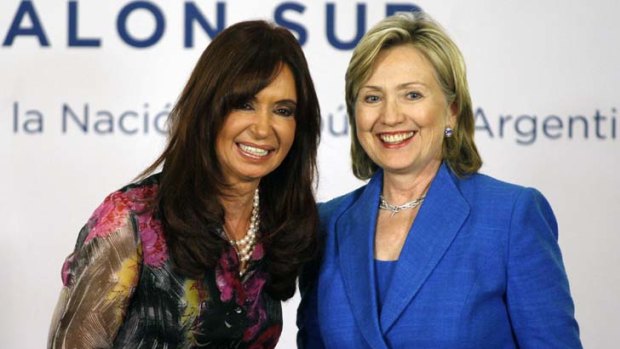 Sisterhood ... Cristina Kirchner and Hillary Clinton.