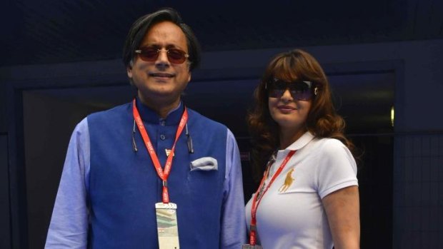 Sudden death: Sunanda Pushkar with husband Shashi Tharoor.