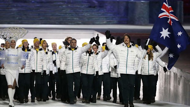 Alex Pullin carries the flag for Australia.