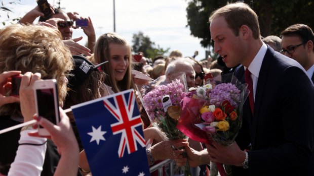 An enthusiastic welcome for Prince William.