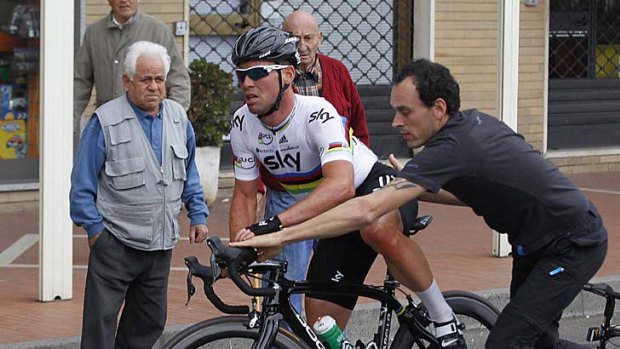 A flat tyre early in Milan-San Remo did not help Cavendish's cause.