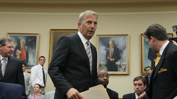 Actor Kevin Costner arrives to testify before a House Committee on Science and Technology hearing.
