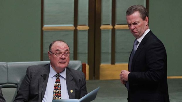 Male MPs know best: Warren Entsch (left) and Christopher Pyne.
