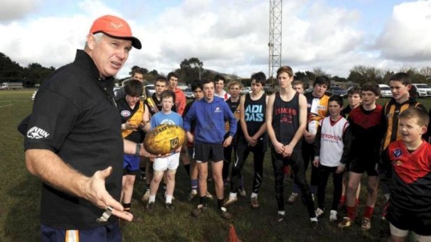 Danny Frawley at a coaching clinic in Bungaree.