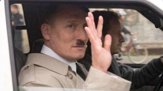 Hitler lookalike on the streets of Germany to promote movie <i>Look Who's Back</i>.