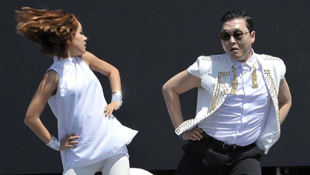 South Korean singer Psy (right) performing his hit single Gangnam Style.