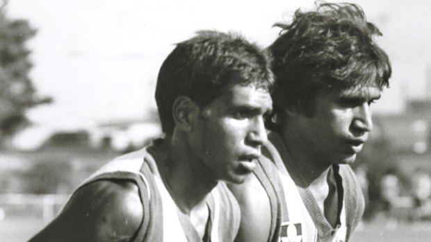 Regularly abused ... Jimmy Krakouer and brother Phil.
