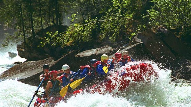 Splash down ... whitewater rafting in Jasper, Canada.