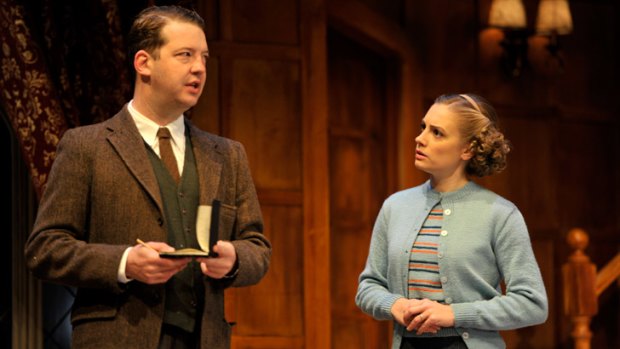 Christy Sullivan plays Mollie Ralston with Justin Smith as Detective-Sergeant Trotter in Agatha Christie’s Mousetrap.
