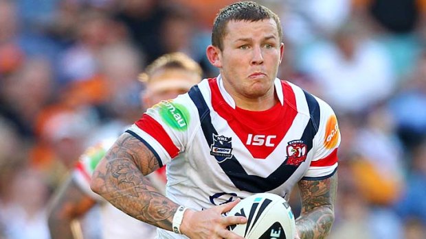 Try-scorer . . . Roosters star Todd Carney.