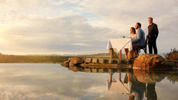 Dinner for two on the water at Spicers Hidden Vale retreat.