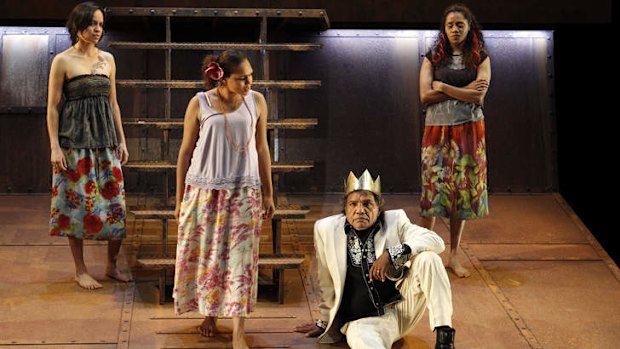 Rarriwuy Hick (Cordelia), Jada Alberts (Goneril), Natasha Wanganeen (Regan) Tom E Lewis and in <i>The Shadow King</i>.