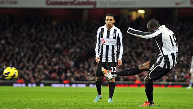 Newcastle United's French-born Senegalese striker Demba Ba.