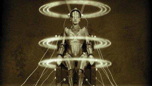 A scene from a restored version of the 1924 epic <i>Metropolis</i>.