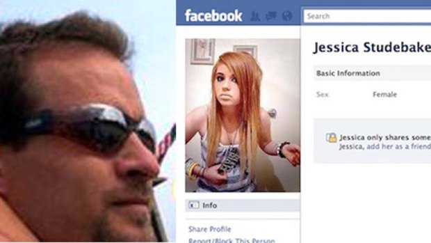 David Voelkert, left, and the bogus Facebook page set up by his ex-wife.