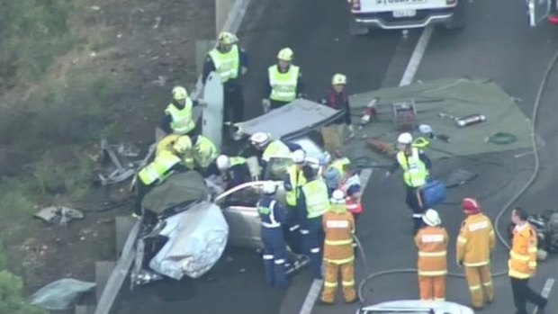 The crash on the Hume Highway at Pheasants Nest on March 7 that left two dead. 
