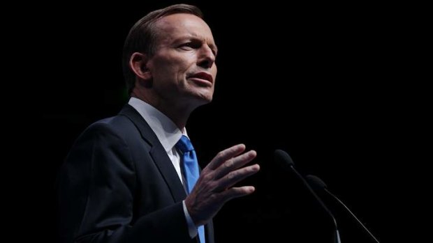 Opposition Leader Tony Abbott gives his address at the Coalition campaign launch.