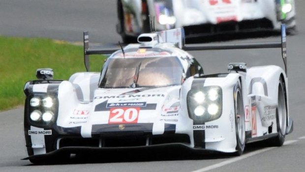 All systems go: Australian Mark Webber and the Porsche he will race at Le Mans.