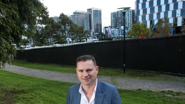  Salta Properties managing director Sam Tarascio may call on hedge fund finance for the Docklands site where the firm will be constructing a hotel and apartment block.