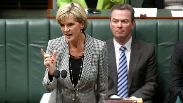Foreign Minister Julie Bishop during question time.