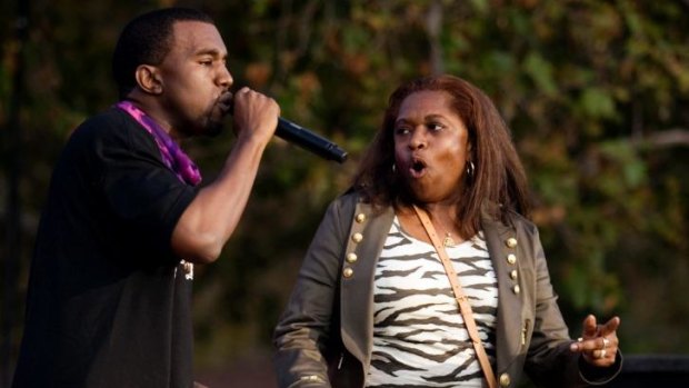 Family show: West performs with his mother, Donda, in 2006. She died the following year. 