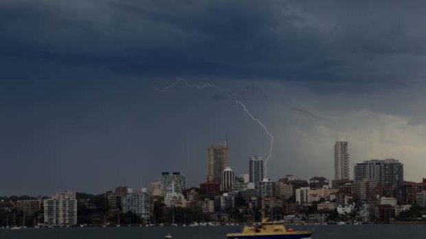 Severe thunderstorms strike Sydney.