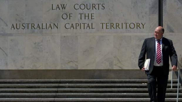 Rick Ninness Head of the Eastman investigation leaves the Law Courts of the ACT.