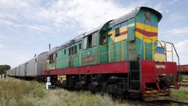 The train containing the bodies of passengers of the crashed Malaysia Airlines plane.