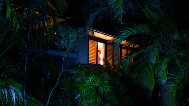 Healing in paradise … Peter Munro gazes from his villa window at The Sanctuary in Byron Bay.