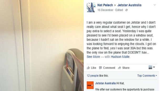 Nat Pelech posted a scathing complaint on Jetstar Australia's Facebook page.