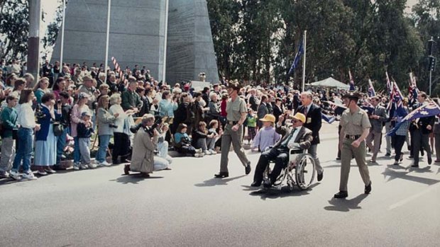 Proud ... Joe Stawyskyj at the opening of the Vietnam Forces National Memorial in Canberra in 1992.