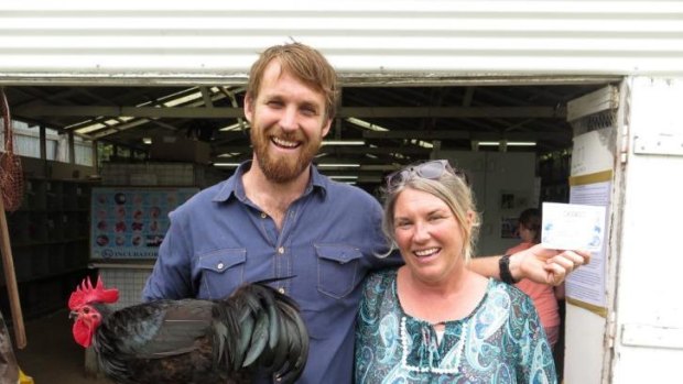Sustainable babble: Paul West and his chickens sell us a simpler way of living on <i>River Cottage Australia</i>.