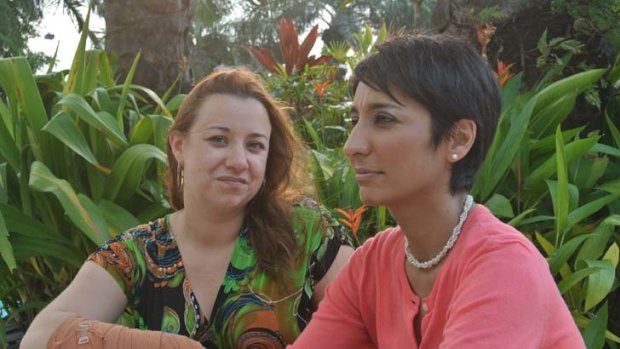 Fears ... author Irshad Manji, right, with Emily Rees, who was bashed by Islamic extremists.