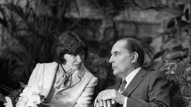 Advocate ... Danielle Mitterrand, with husband Francois, voting in the 1981 election.