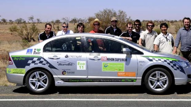 Deep Green's EV Civic during the 2009 Darwin to Adelaide Global Green Challenge.