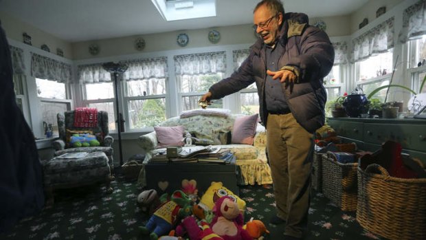 Comfort ... Gene Rosen shows some of the stuffed animals he used to help calm the children in his house.