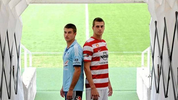 D-Day: Sydney FC's Terry Antonis and Western Sydney Wanderers' Tomi Juric.