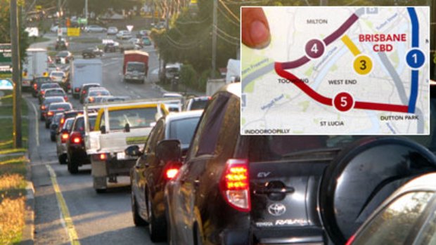 Peak hour congestion along Milton Road. Inset: A map of the originally proposed work..