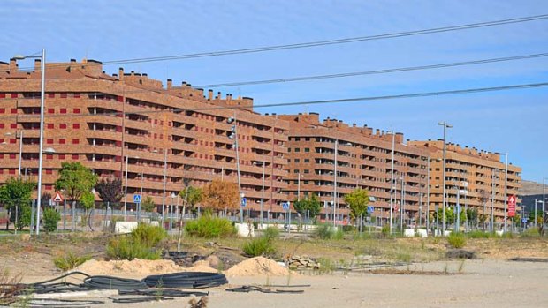 Rise and fall &#8230; vacant apartment blocks at Sesena, near Madrid, symbolise and embody Spain's home-ownership collapse.