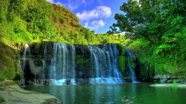 Talofofo Falls in a wilder, earthier Guam.