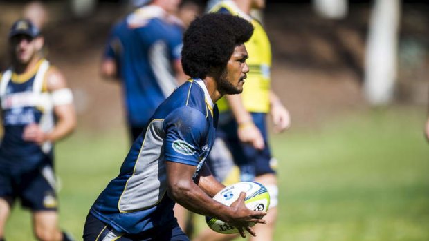 Henry Speight during Brumbies' training on Tuesday morning.