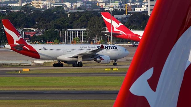 Full stop &#8230; a grounded aircraft at Sydney Airport.