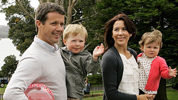 Princess Mary and Prince Frederik with their two children in 2008.